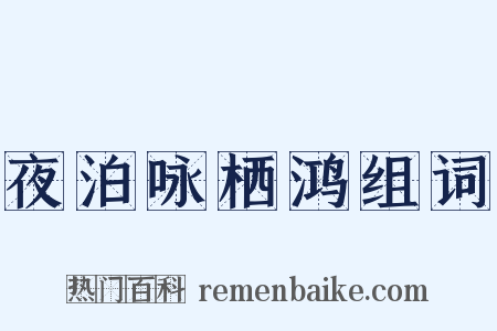 夜泊咏栖鸿组词是什么意思的图片